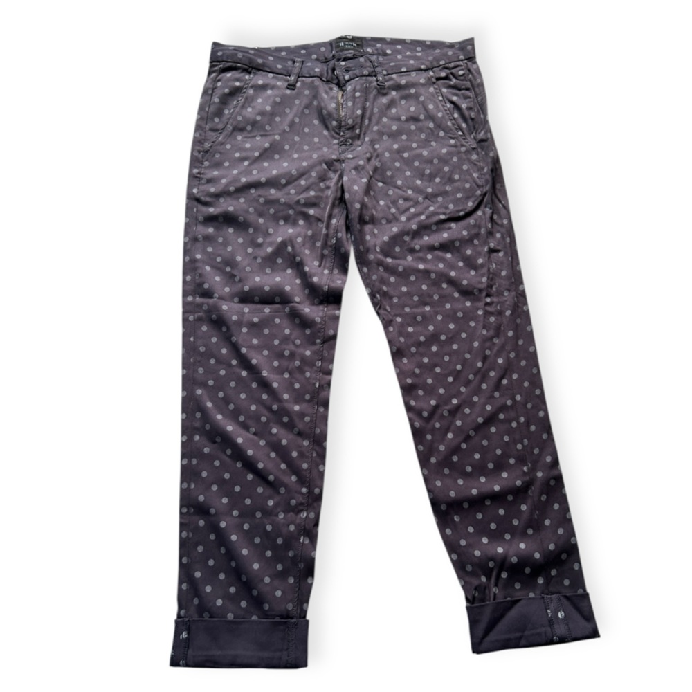 Hudson Jamie Slim Chino Navy Blue Polka Dot Pants